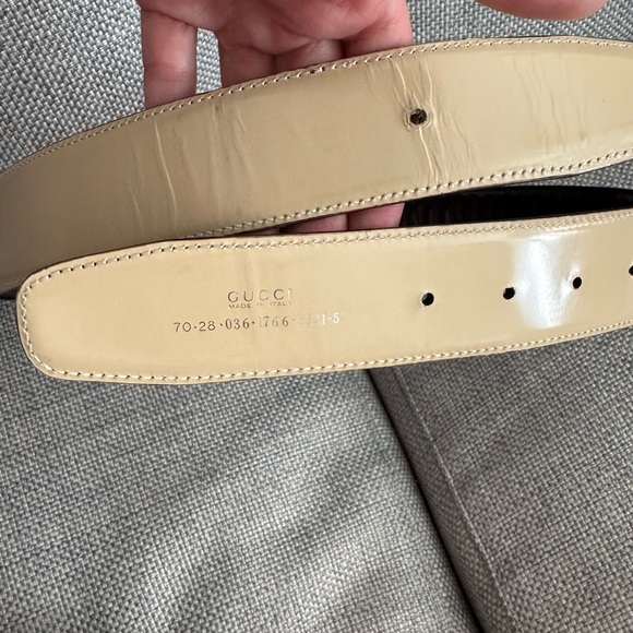 Gucci Beige Leather Women's Reversible Belt Strap - Picture 1 of 6